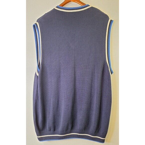 T. HARRIS LONDON Cable Knit Sweater Vest Men's XXL Preppy Academia School Nerdy - Picture 2 of 7